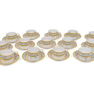 Appraisal: A Set of Fourteen Raynaud-Limoges Porcelain Teacups and Saucers th