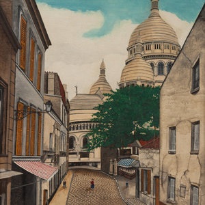 Appraisal: Louis Florquin French th century Sacre Coeur Oil on Canvas