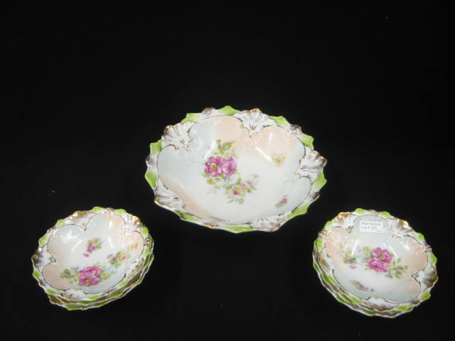 Appraisal: German Victorian Porcelain Berry Set master individuals floral decor