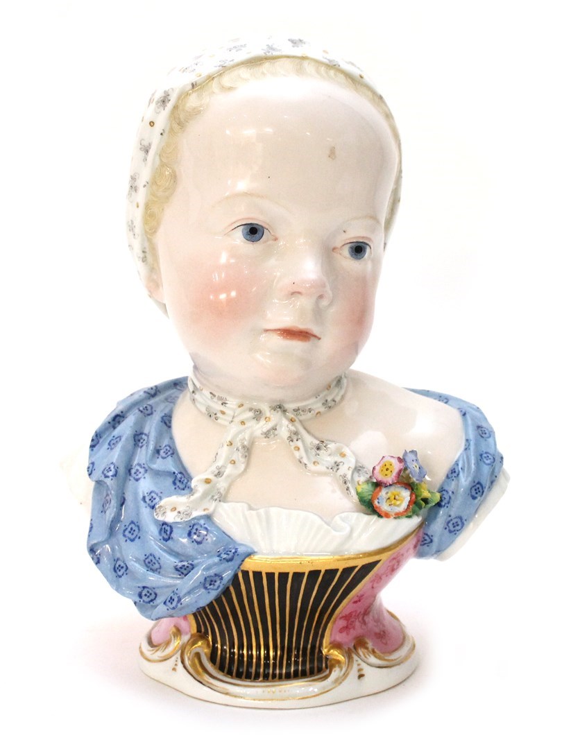 Appraisal: A Meissen bust of Princess Marie Zephyrine de Bourbon mid