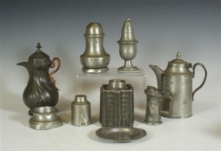 Appraisal: A group of Continental pewter wares each with various marks