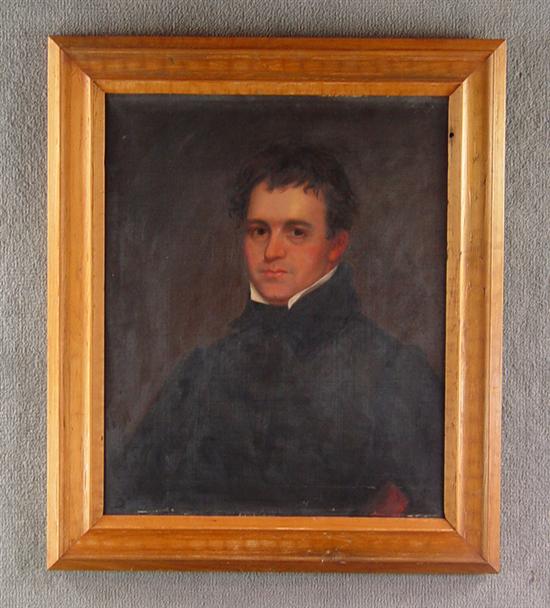 Appraisal: th Century Portrait of Gentleman In wing collar and coat