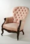 Appraisal: CHAIR - Victorian walnut upholstered parlor chair Hoop back with