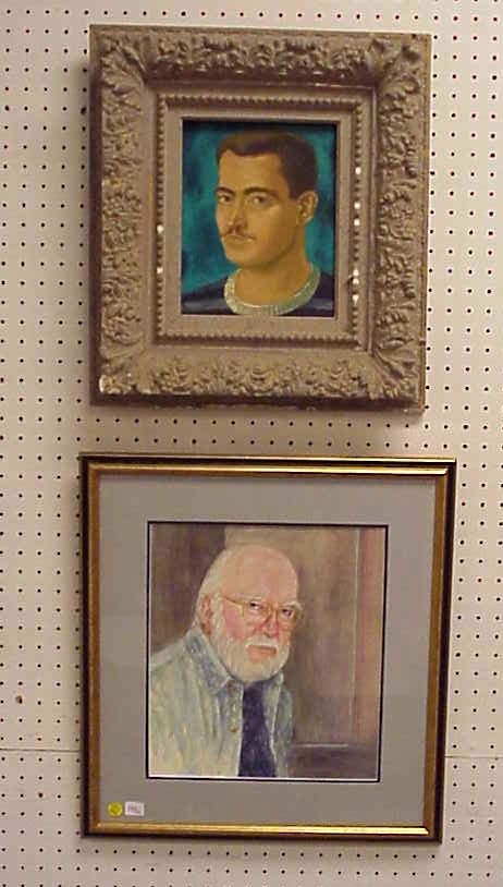 Appraisal: Two portraits of Paul Zimmerman one younger oil on masonite