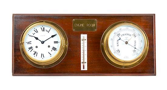 Appraisal: An English Ship's Chronometer and Barometer Height x width inches