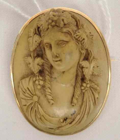 Appraisal: Italian lava cameo brooch '' Ht