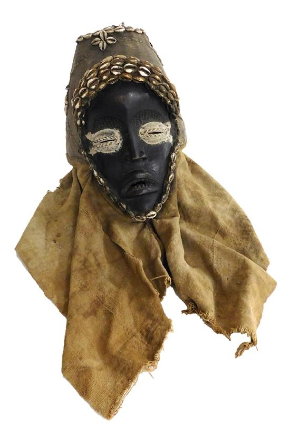 Appraisal: TRIBAL Dan Mask Liberia Cote d'Ivoire th C wood fabric