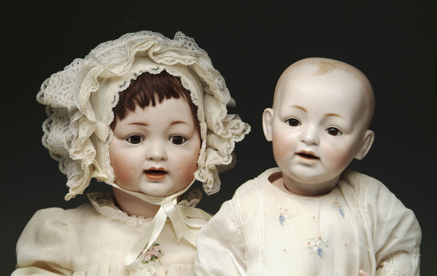 Appraisal: LOT OF TWO BISQUE HEAD CHARACTER BABIES cm Hertel Schwab