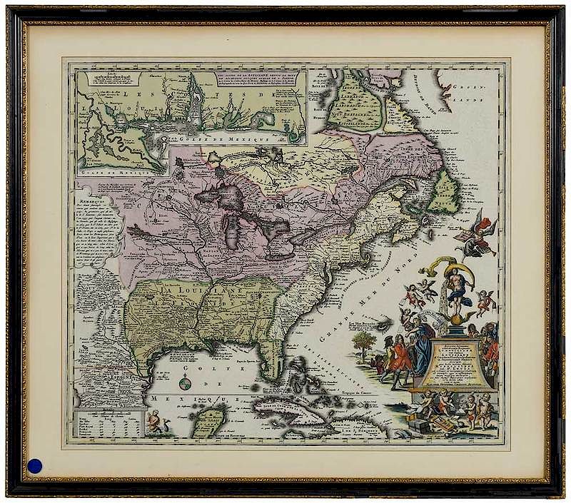 Appraisal: Matthias Seutter Map of North America - Accurata delineatio celeberrimae