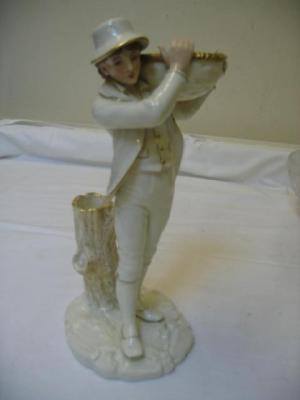 Appraisal: A VICTORIAN ROYAL WORCESTER FIGURAL SPILL VASE probably modelled by