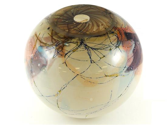 Appraisal: Robert Clark Palusky American b modern art glass sculpture hollow