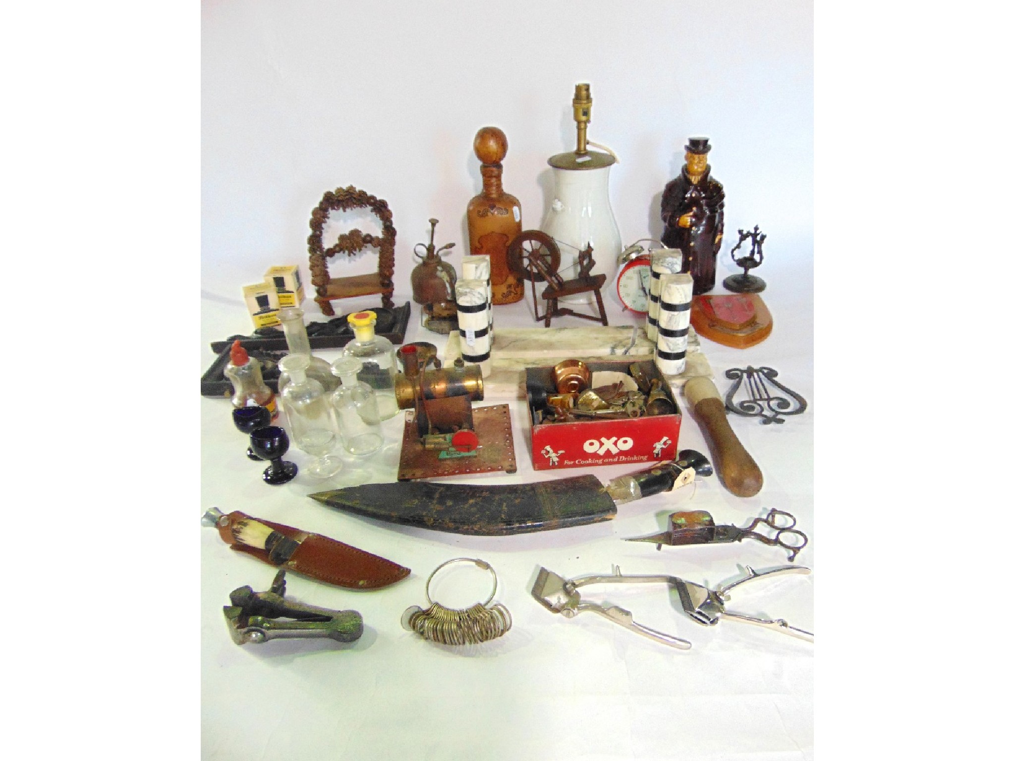 Appraisal: A miscellaneous collection to include various antique glass chemist and