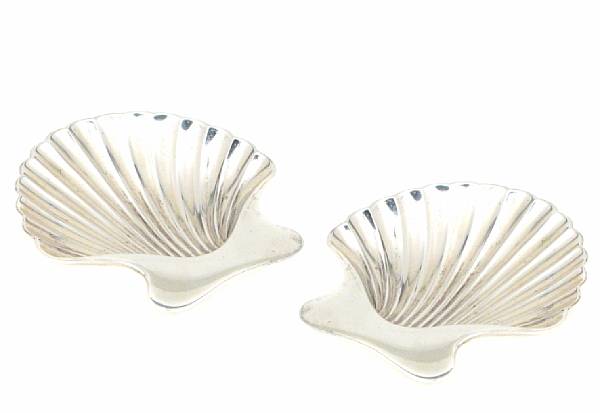 Appraisal: An assembled set of nine sterling shell dishesBy or retailed