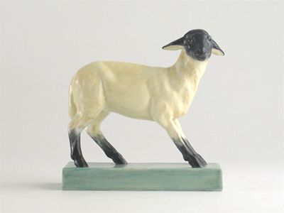 Appraisal: A Royal Worcester model of a sheep standing on a