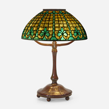 Appraisal: Tiffany Studios TREFOIL TABLE LAMP USA c leaded glass patinated