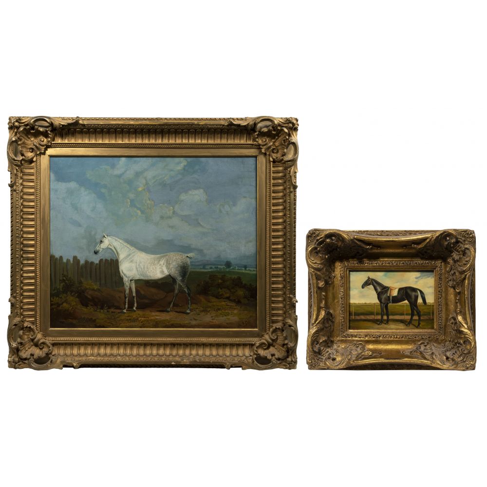 Appraisal: HORSE PORTRAIT OIL PAINTING ASSORTMENT items each depicting a horse