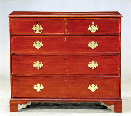 Appraisal: George III style mahogany chest of drawers mid th century