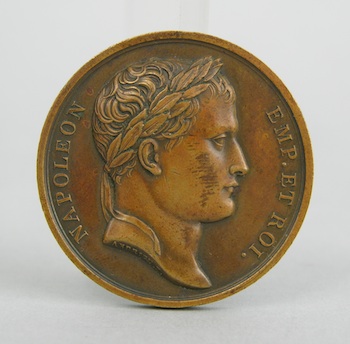 Appraisal: A Bronze Medal of Napoleon ca Profile of Napoleon designed