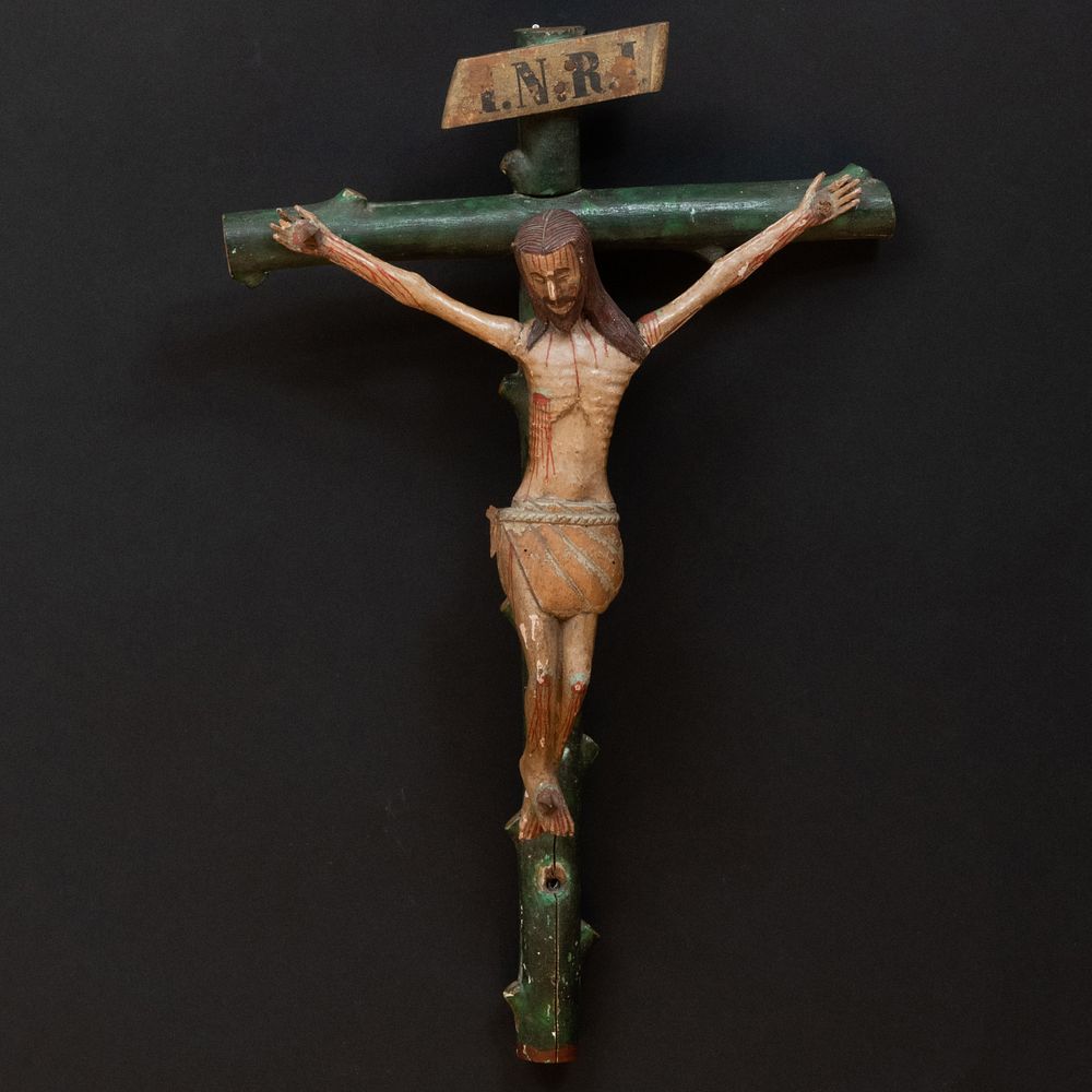 Appraisal: Painted Cristo Crucificado Possibly New Mexican Numbered ' ' under