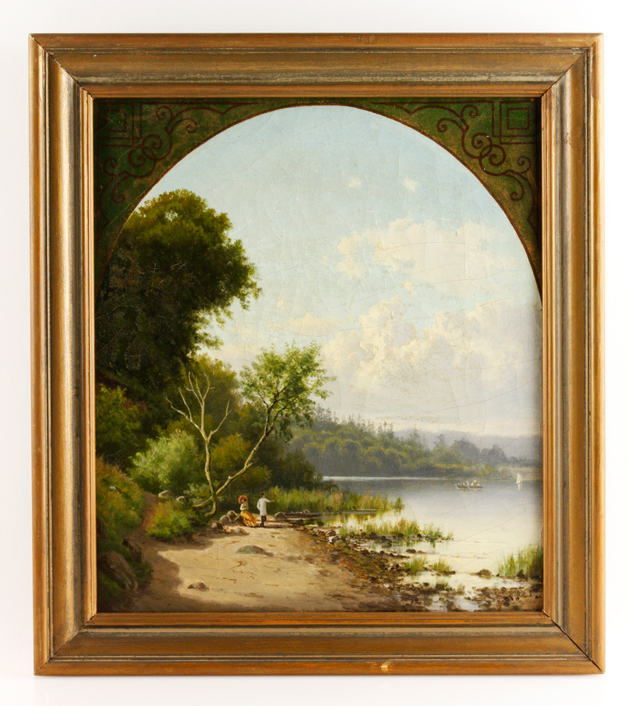 Appraisal: - Jensen Landscape with Lake O C Edvard Michael Jensen