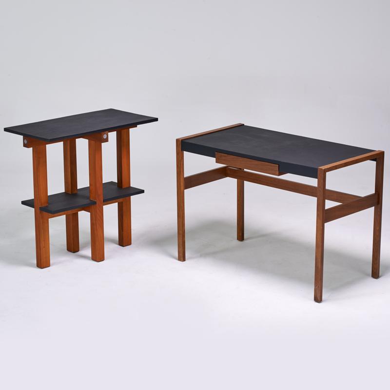 Appraisal: STYLE OF JENS RISOM Desk and side table USA s