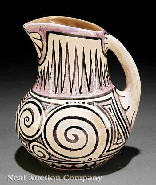 Appraisal: A Shearwater Pottery Pitcher decorated by Chris Stebly with a