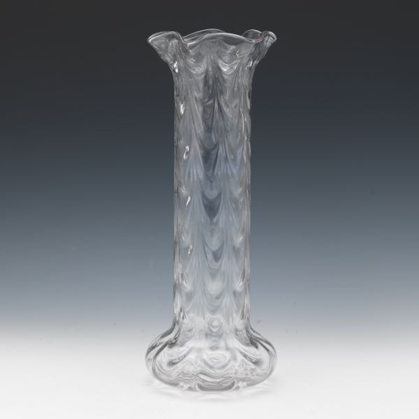 Appraisal: CLEAR CRYSTAL FLOWING WATER VASE x Clear crystal glass in