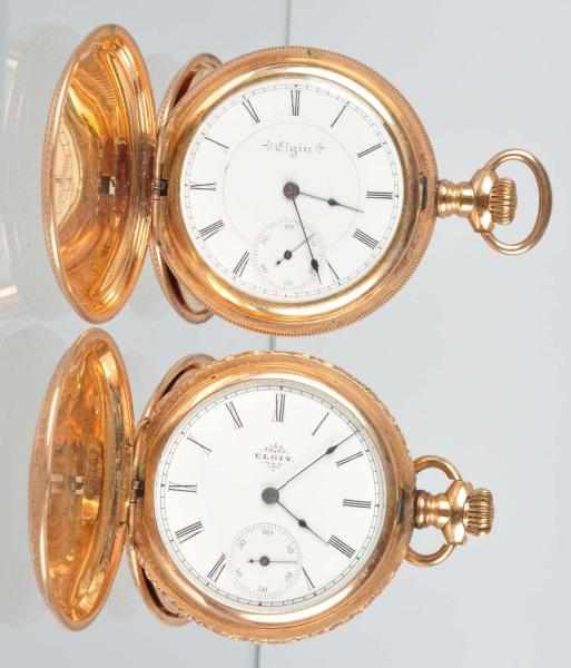 Appraisal: Lot of Elgin Ladies Hunter Case Pocket Watches Description One