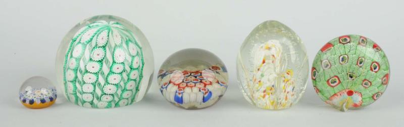 Appraisal: Lot of Glass Paper Weights Four paper weights in this