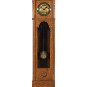 Appraisal: A Continental Oak Tall Case Clock th Century Height x