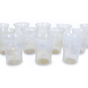 Appraisal: Twelve Iridescent and Parcel Gilt Venetian-Murano Hand Blown Glass Tumblers