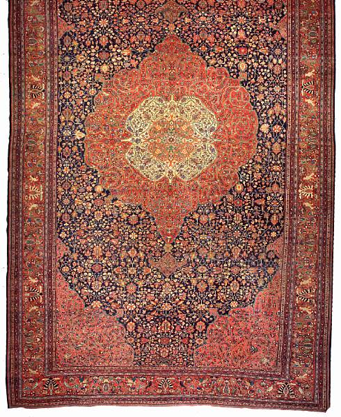 Appraisal: A Fereghan Sarouk carpet Central Persia late century size approximately