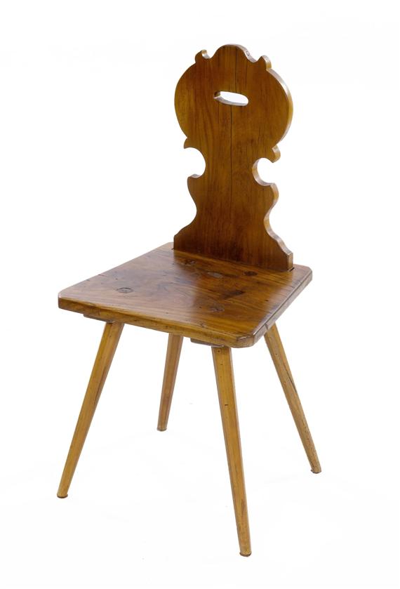 Appraisal: RUSTIC CHAIR Switzerland th c Walnut and cherry