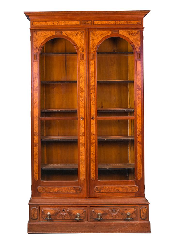 Appraisal: Walnut Victorian Door Bookcase Walnut Victorian Door Bookcase