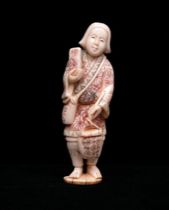 Appraisal: Carved Ivory Figure ca Early Mid th Century An exceptionally