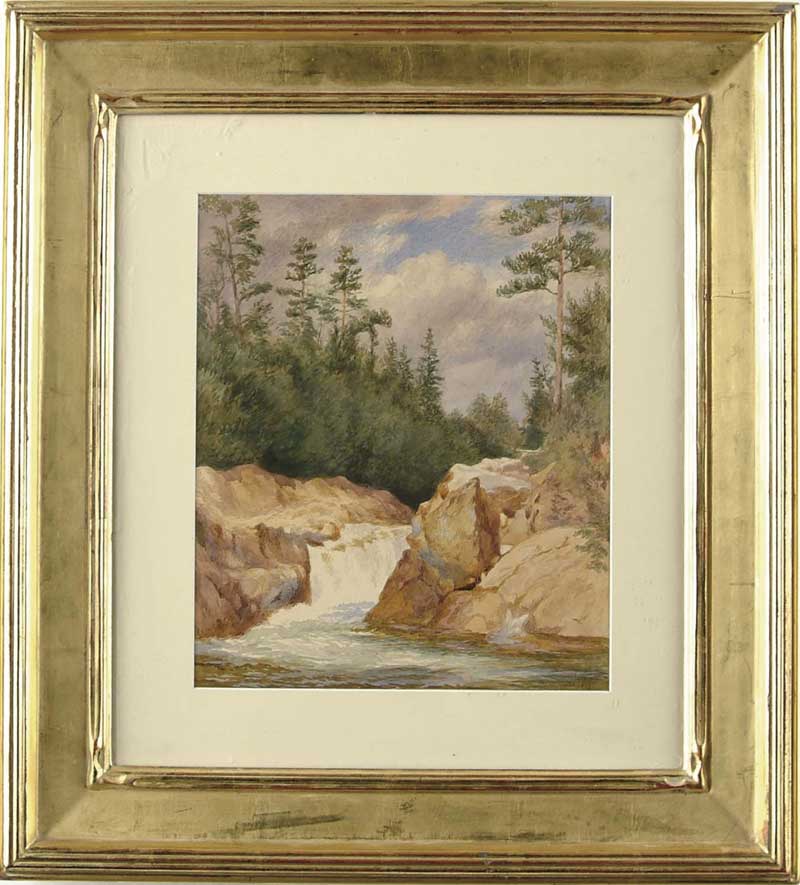 Appraisal: JOHN HENRY HILL American - CASCADING POOL Fine watercolor on