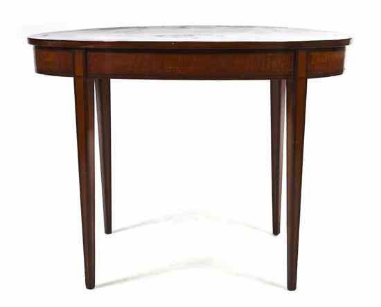 Appraisal: A George III Mahogany Occasional Table having an oval banded