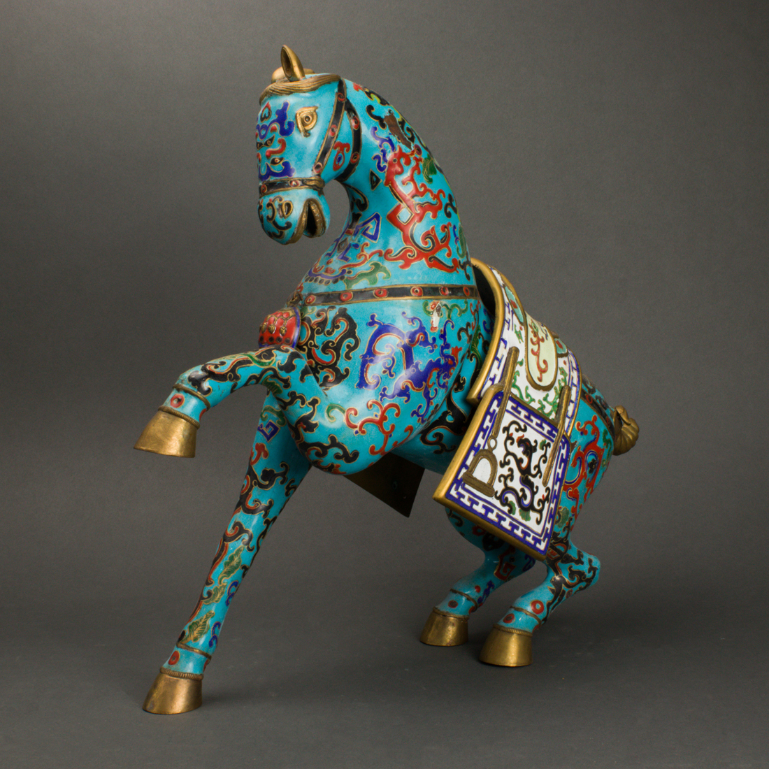 Appraisal: CHINESE PAINTED ENAMEL MODEL OF A HORSE Chinese painted enamel