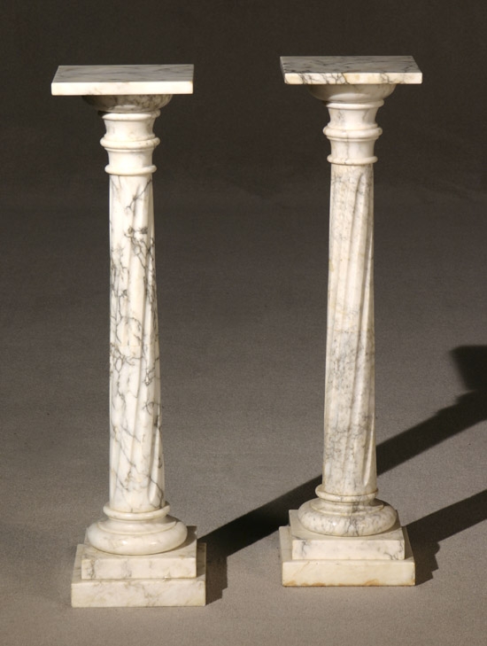 Appraisal: Pair of Italian Alabaster Pedestals th Century Height - in