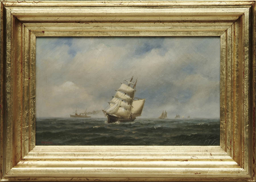 Appraisal: WILLIAM PIERCE STUBBS American - BUSY SHIPPING LANE Oil on