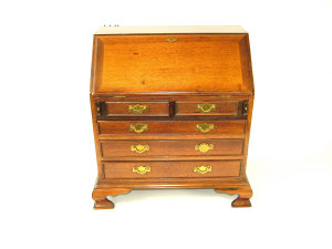 Appraisal: A Georgian style mahogany apprentice bureau th century of typical