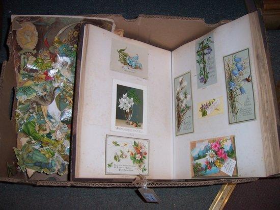 Appraisal: A scrap book containing mainly greetings cards and sundry other