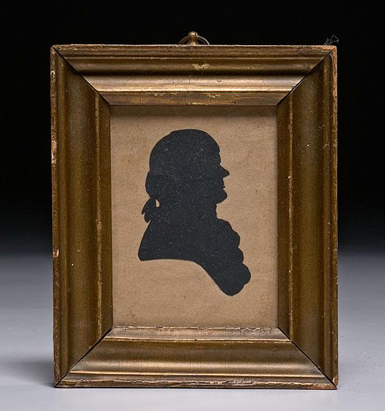 Appraisal: SILHOUETTE OF ALEXANDER HAMILTON American ca of cut and pasted