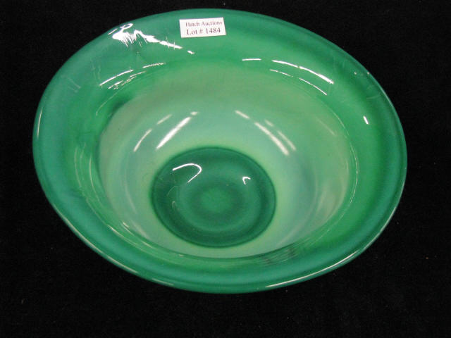 Appraisal: Fenton Mongolian Green Bowl circa diameter deep excellent