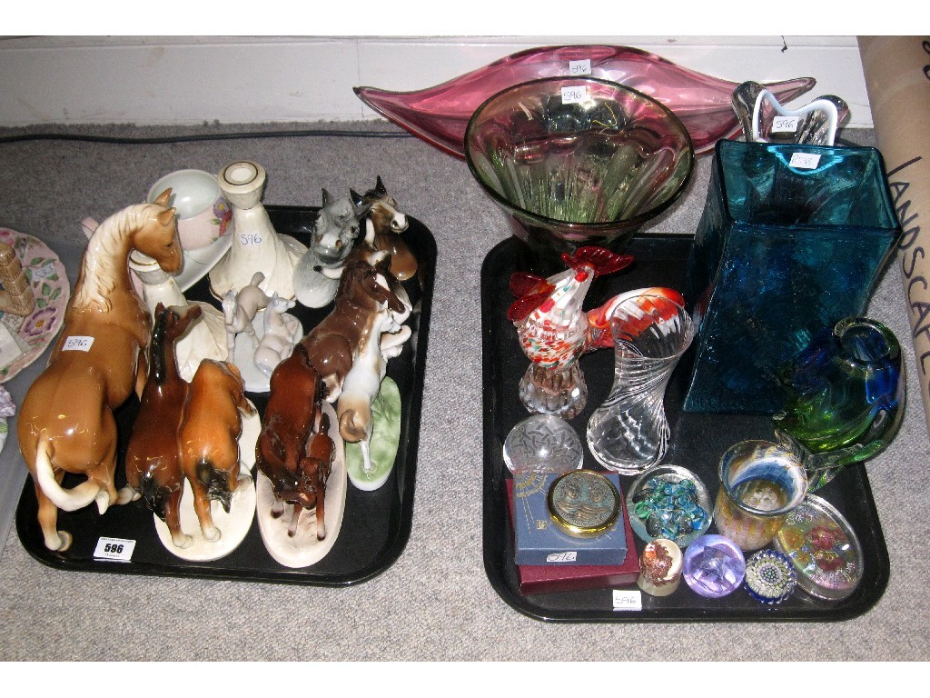 Appraisal: Lot comprising two trays of animal figures and an assortment