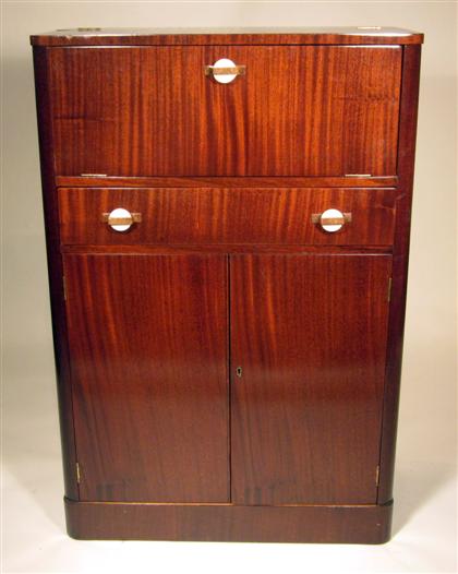 Appraisal: French mahogany and bakelite mounted cocktail cabinet th century