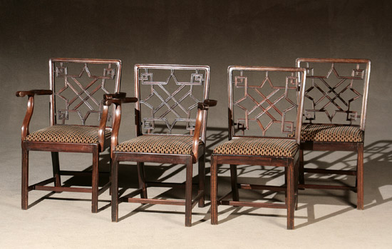 Appraisal: Set of Eight George III Style Mahogany Dining Chairs th