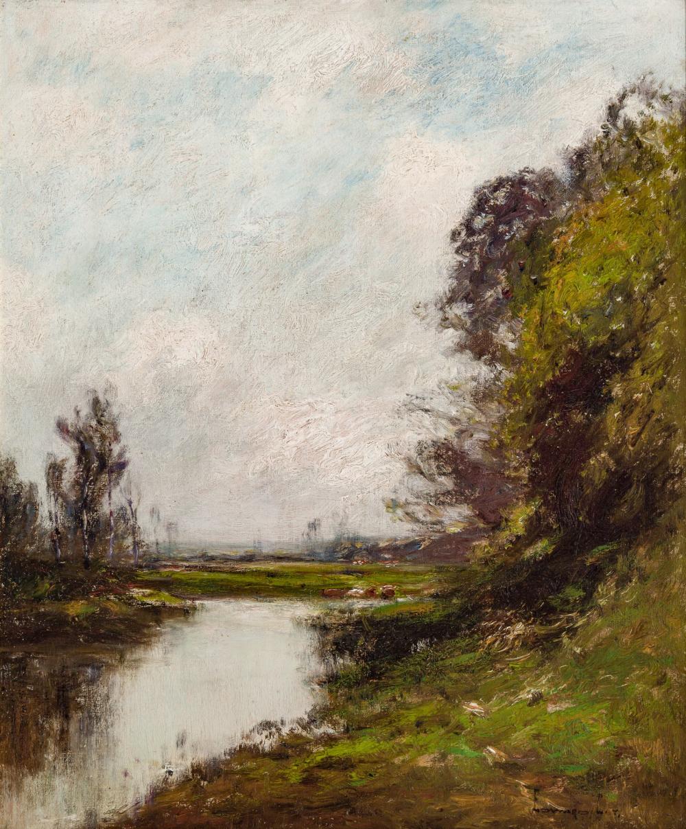 Appraisal: EDWARD B GAY American - Landscape with River oil on