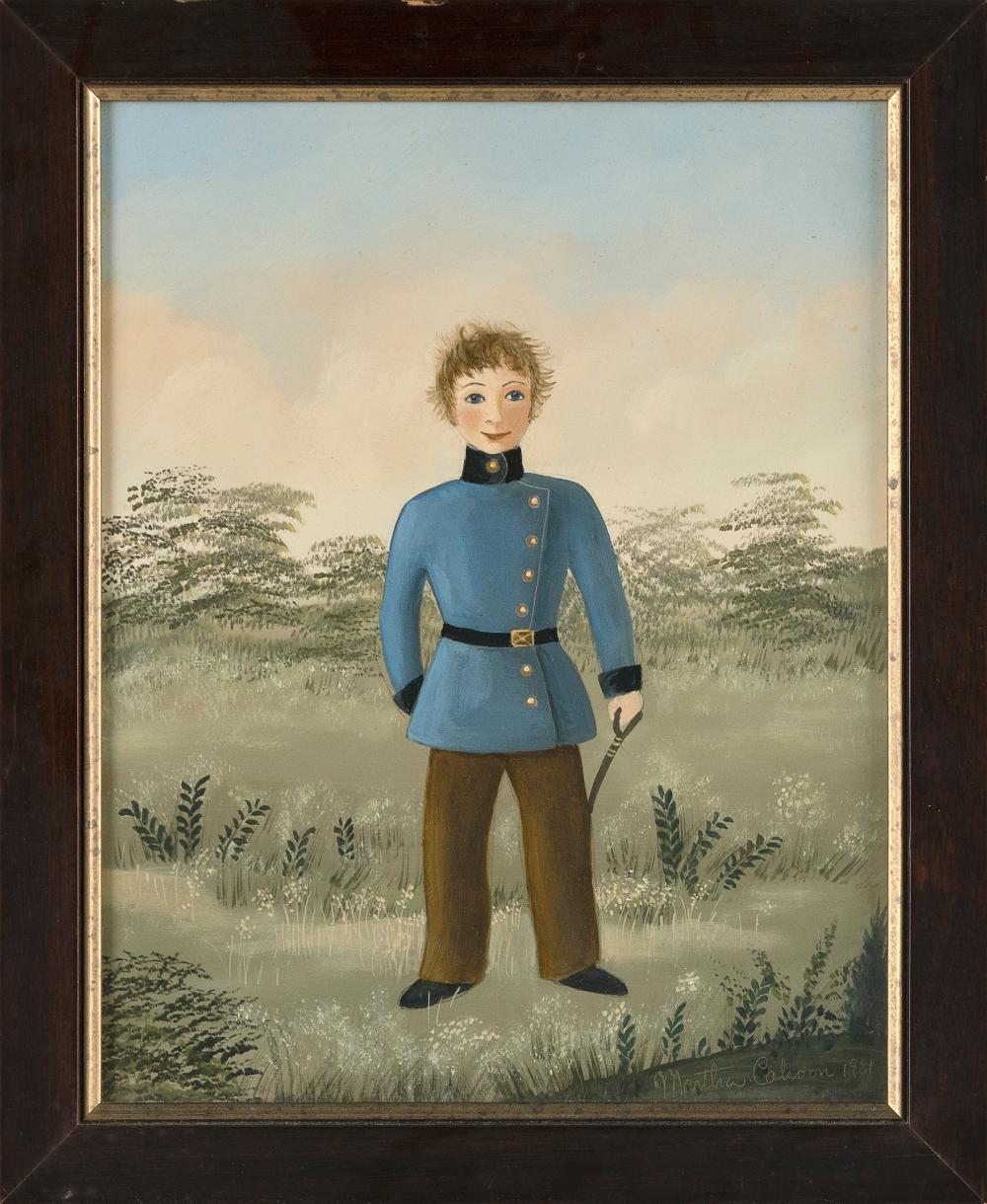 Appraisal: MARTHA FARHAM CAHOON MASSACHUSETTS - BOY IN A GRASSY LANDSCAPE