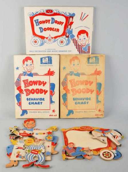 Appraisal: Lot of Howdy Doody Behavior Charts Pressed cardboard Includes original